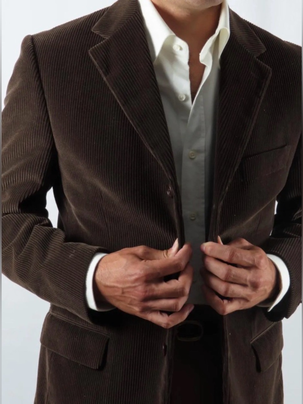 Dockers Corduroy 40S Men's Brown Corduroy Two-Button Sport Coat - Chocolate